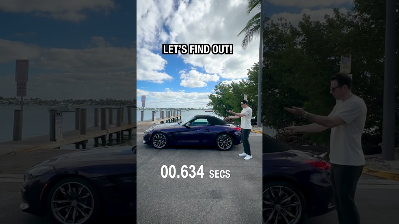 Opening the soft top on the BMW Z4 Roadster convertible ⏱️