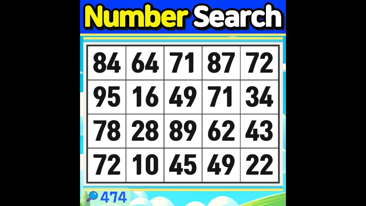 Number Search #474 If it’s too difficult, try aiming to find two each.【Match | brain game 】