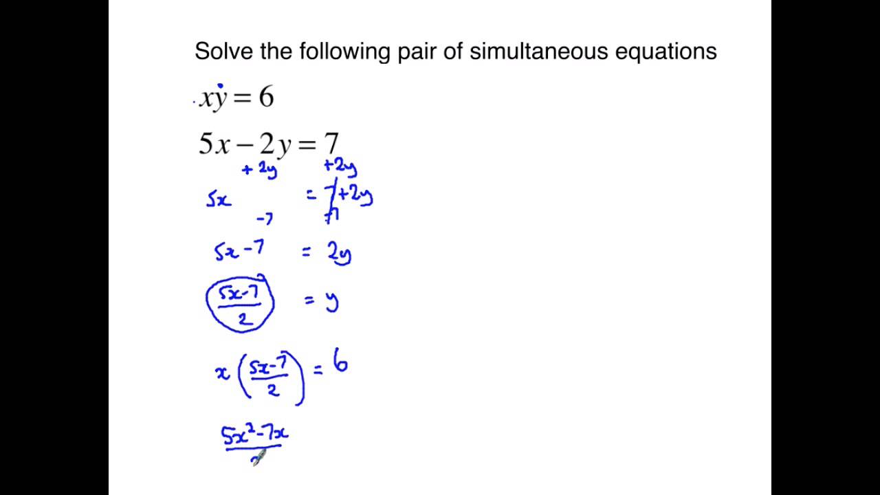 Level 2 Further Maths GCSE - Simultaneous Equations