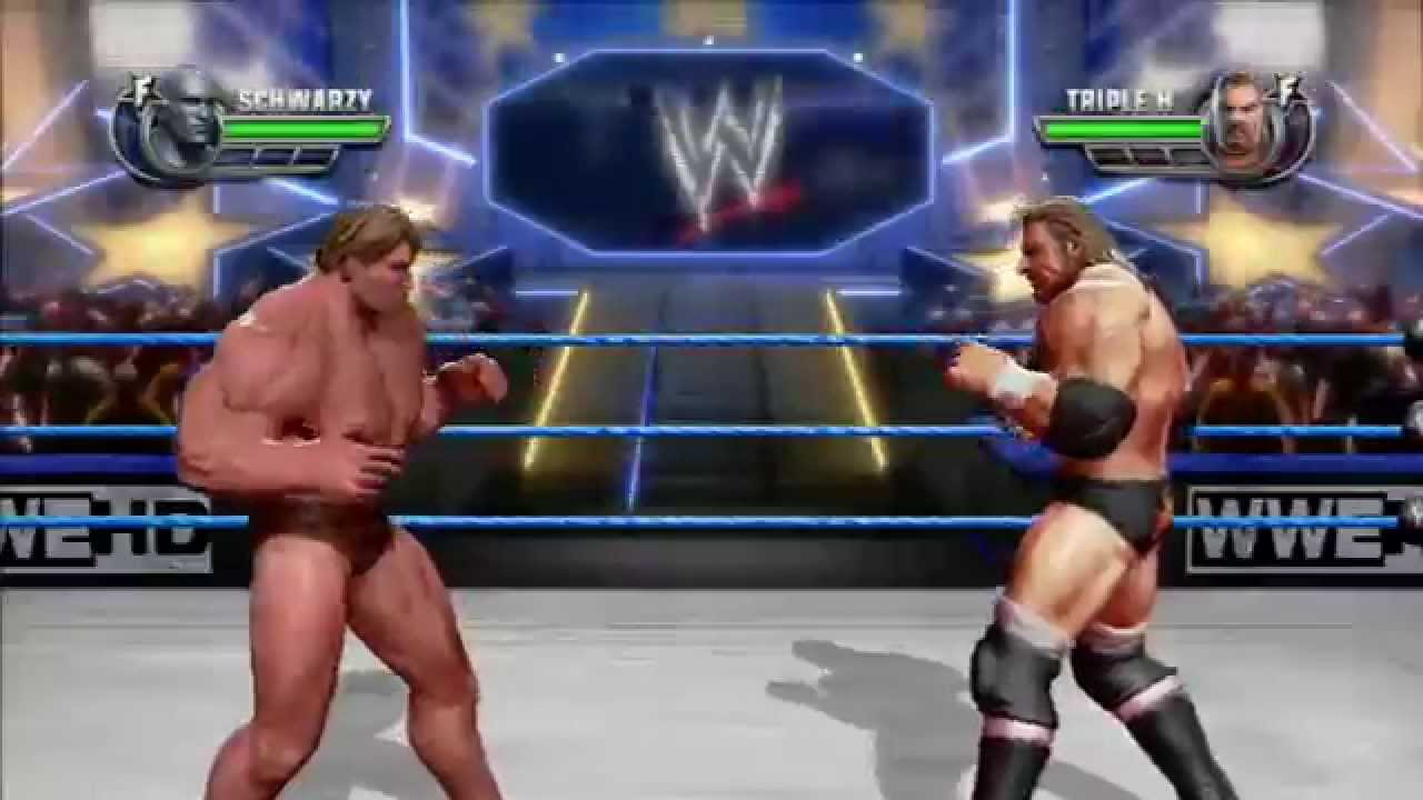 WWE All Stars  !!! HD Arnold Schwarzenegger Mr OLYMPIA Vs Triple H Gameplay By powerbombx