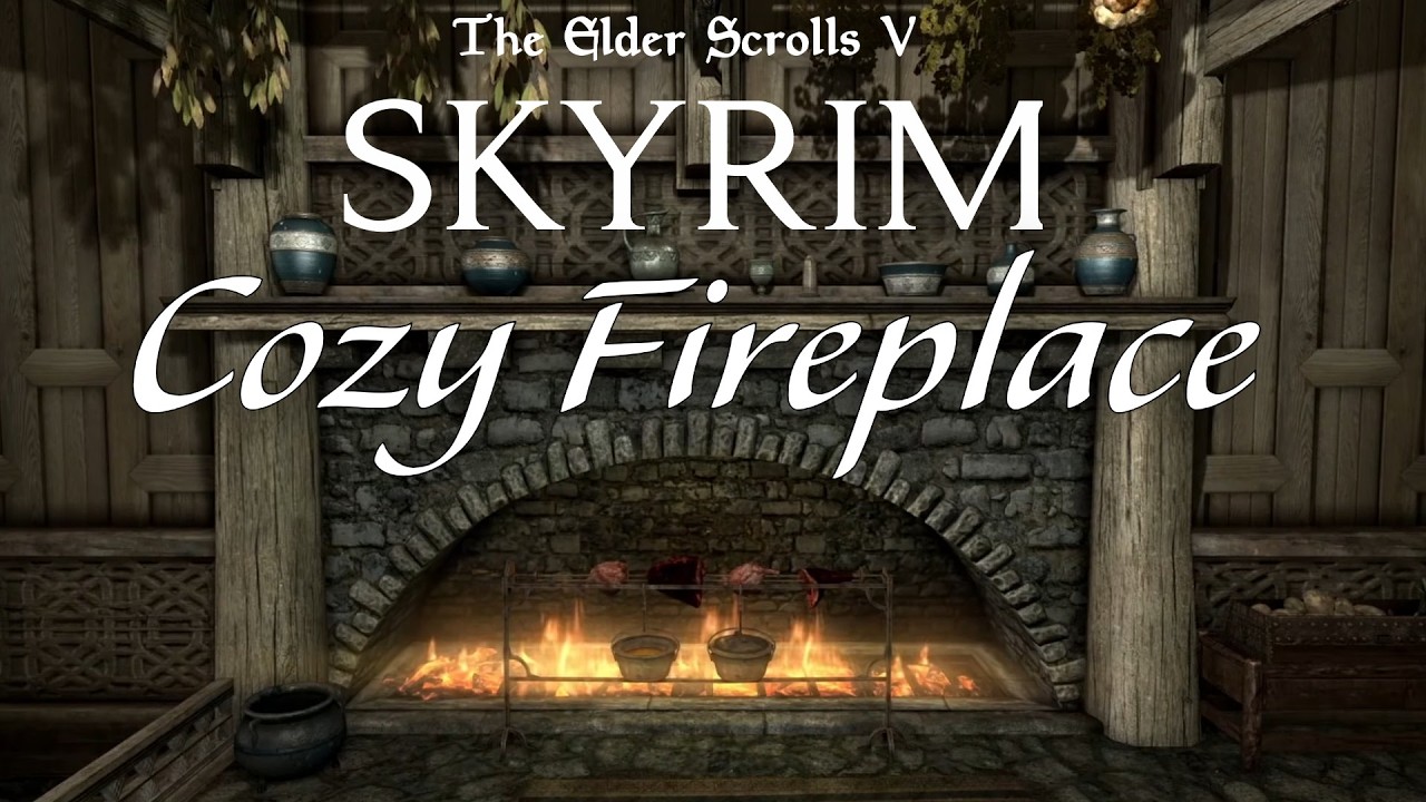 Cozy up by the fire in Whiterun | Skyrim Fireplace Ambiance