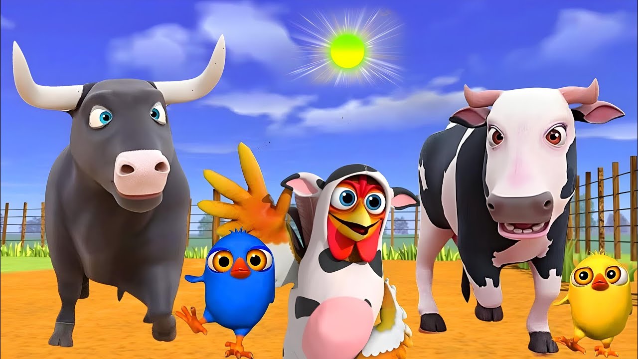 El Pollito pío 3d - el Toro y el Tractor de la Granja Part#008 -el Pollito y el Tractor de la Granja
