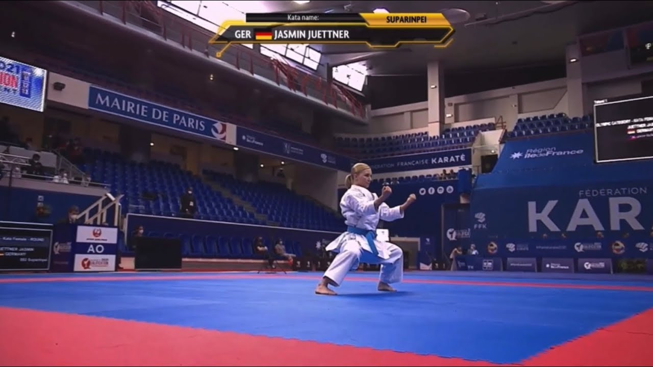 Karate Olympic Qualifier Female Kata Jasmin Juettner (GER) Shotokan Suparinpei (Hyakuhachiho)