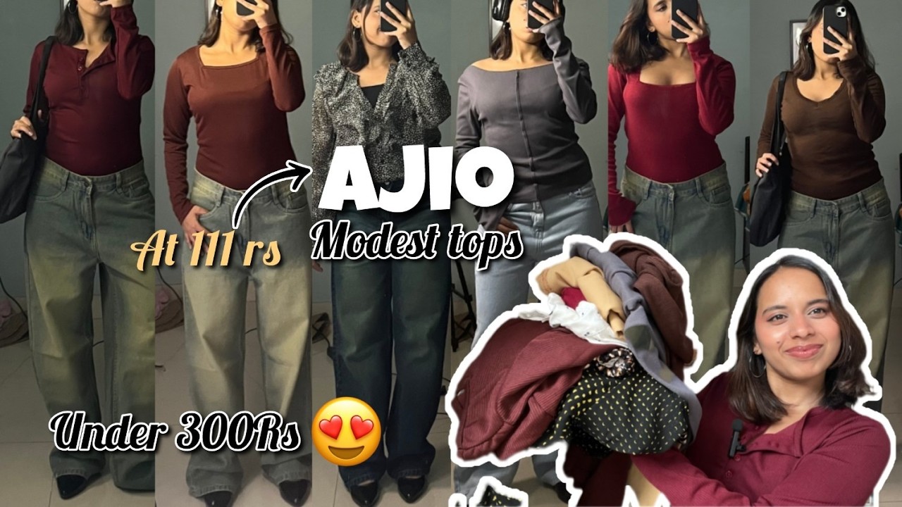 AJIO modest tops haul 👚 Starting @ 200 😱 | budget fashion india