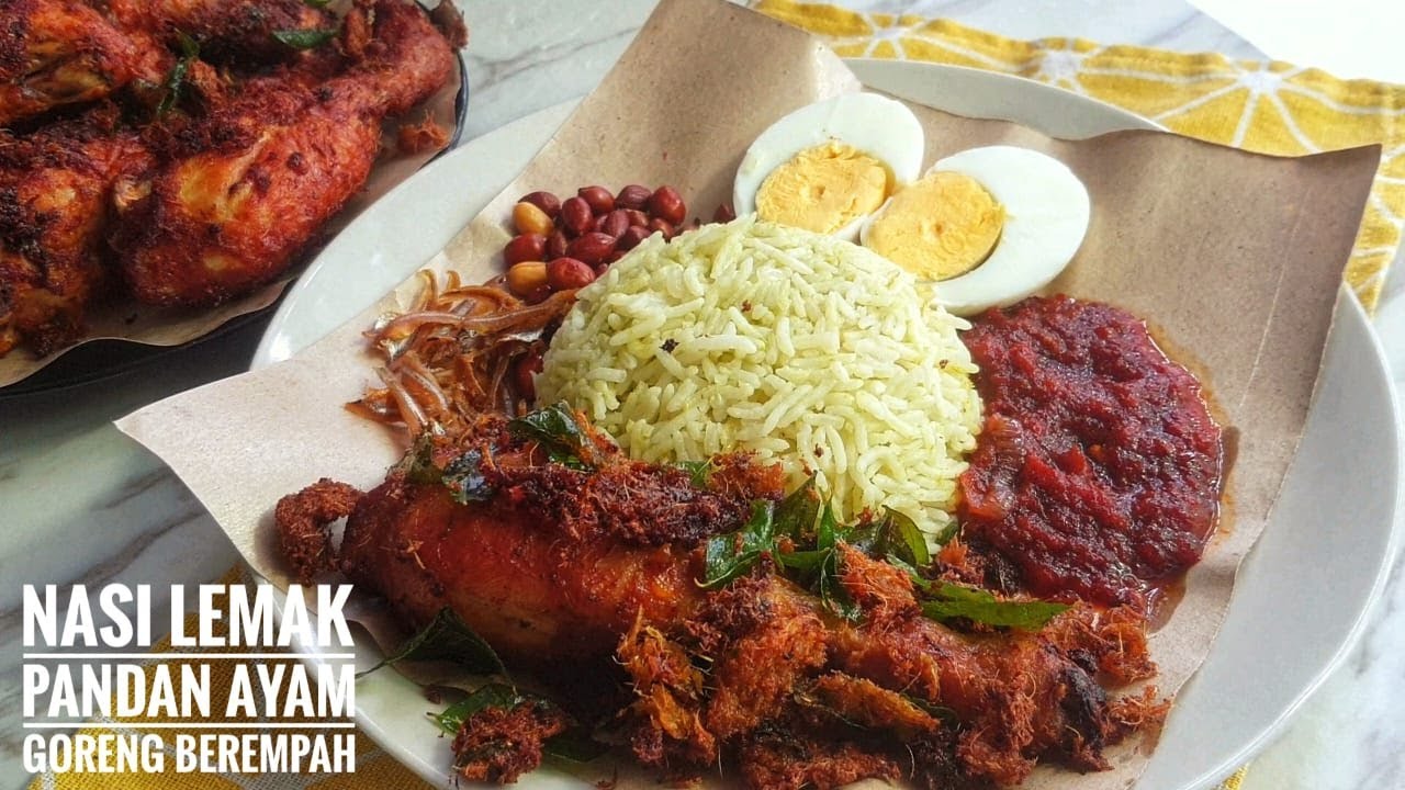 Resepi Nasi Lemak Pandan Basmathi dengan Ayam Goreng Berempah