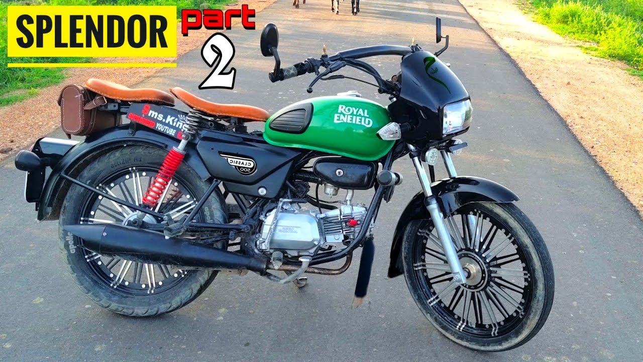 Splendor modified to bullet green|| हम आपके स्प्लेंडर बाइक मॉडिफाई to दो बुलेट😍