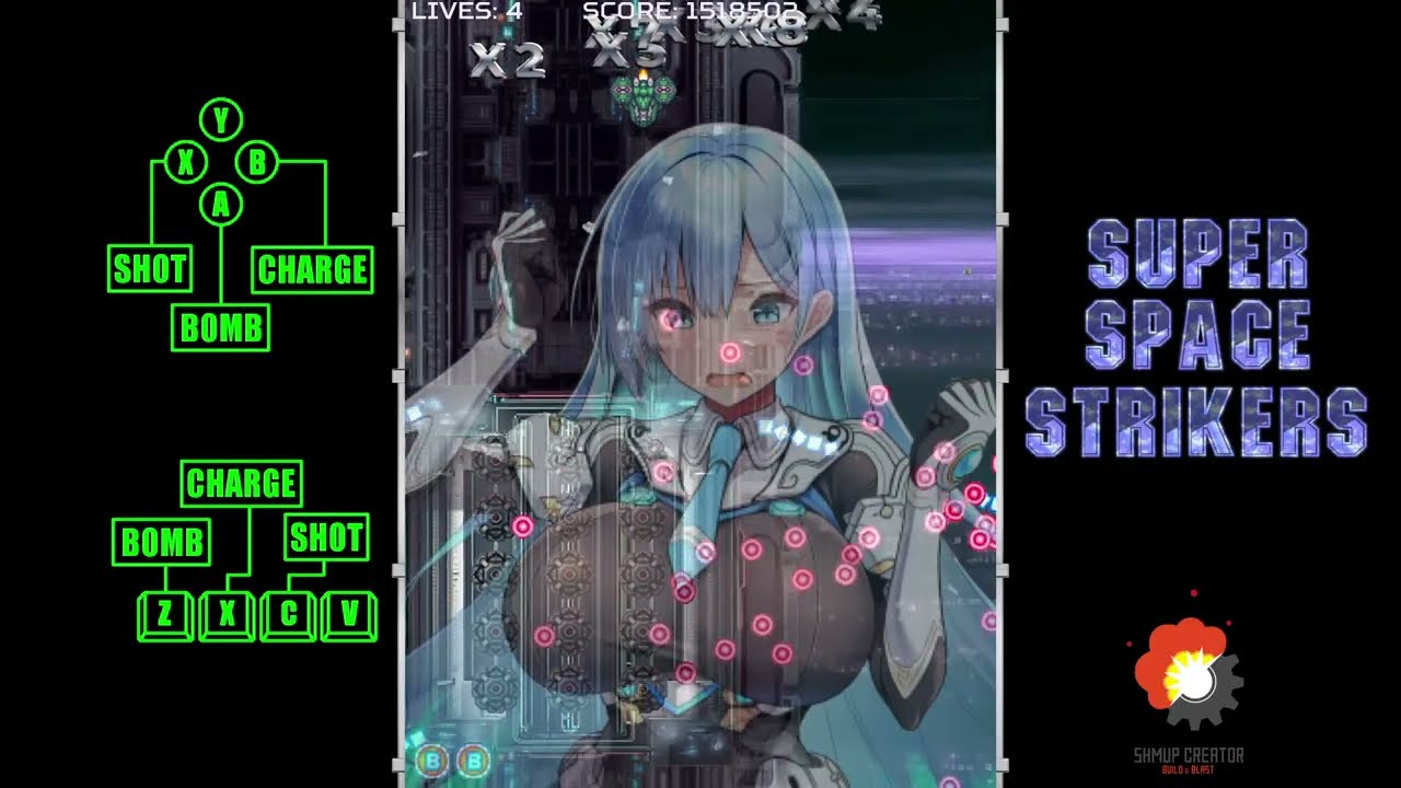 【フリーゲーム】Super Space Strikers v1.00【弾幕縦STG】typeB ALL 6561552点