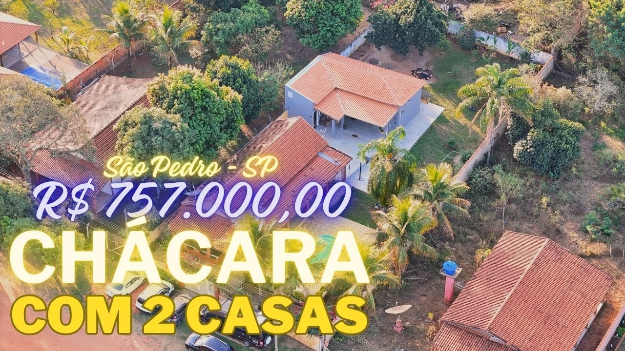 CHÁCARA A VENDA EM SÃO PEDRO COM 2 CASAS COM PISCINA E POMAR