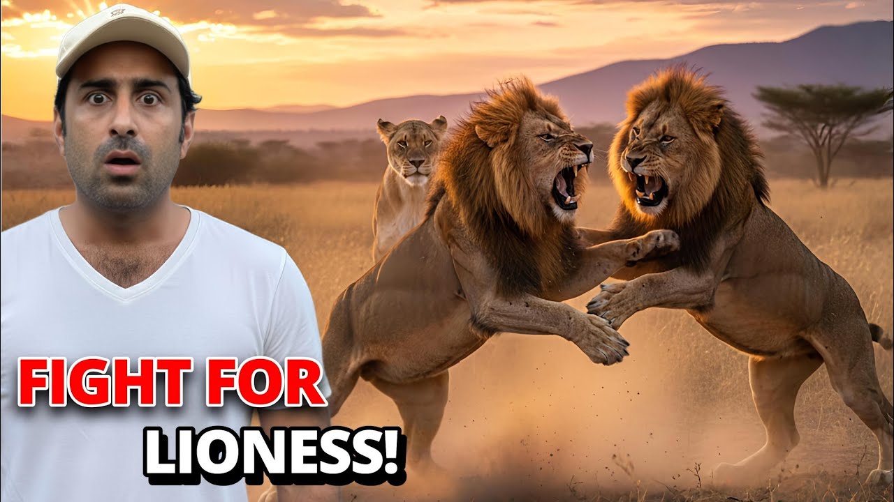Real Lion Fight for Territory 😱 | World’s Strongest Lions Clash at Waqas Wild Farm 🦁🔥