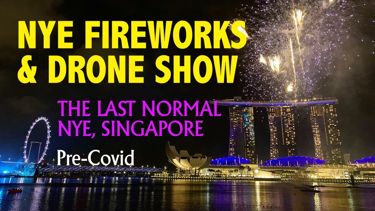 NYE Fireworks & Drone Show 2019 - MBS, SINGAPORE