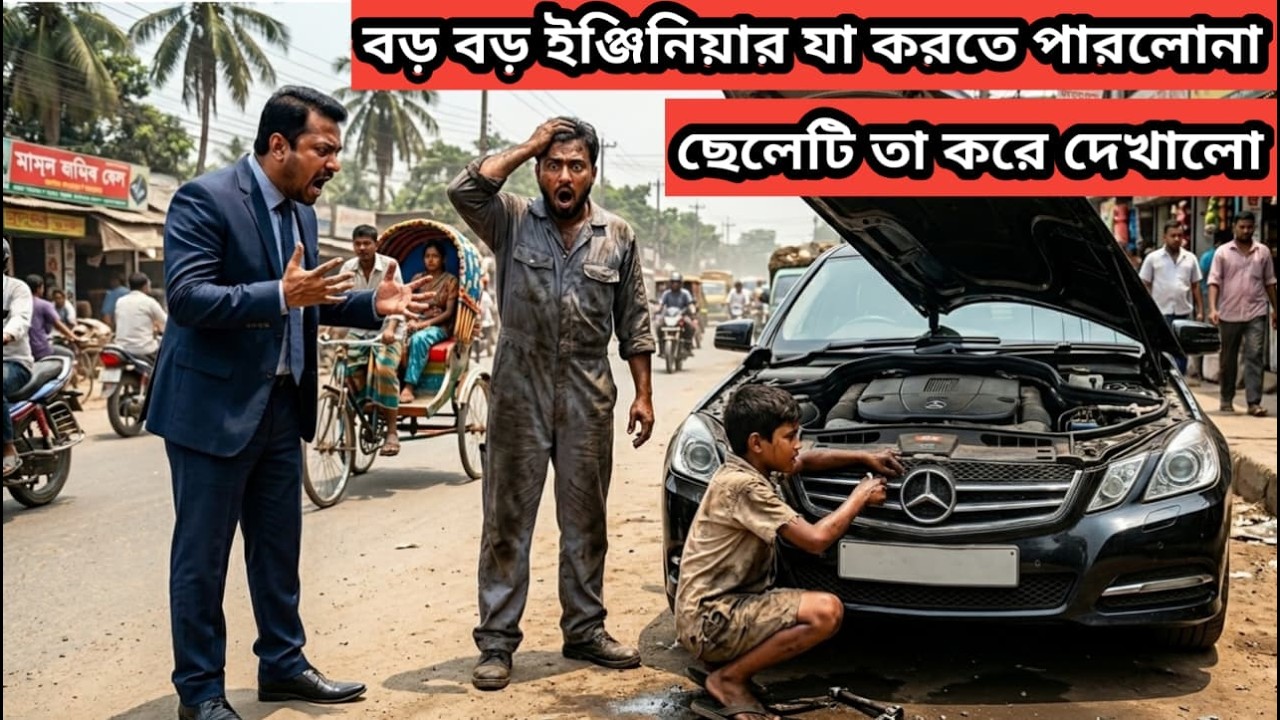 রাস্তার ধারের নোংরা ছেলেটি যেভাবে কোটিপতির গাড়ি ঠিক করে সবাইকে অবাক করে দিল! | #emotionalstory