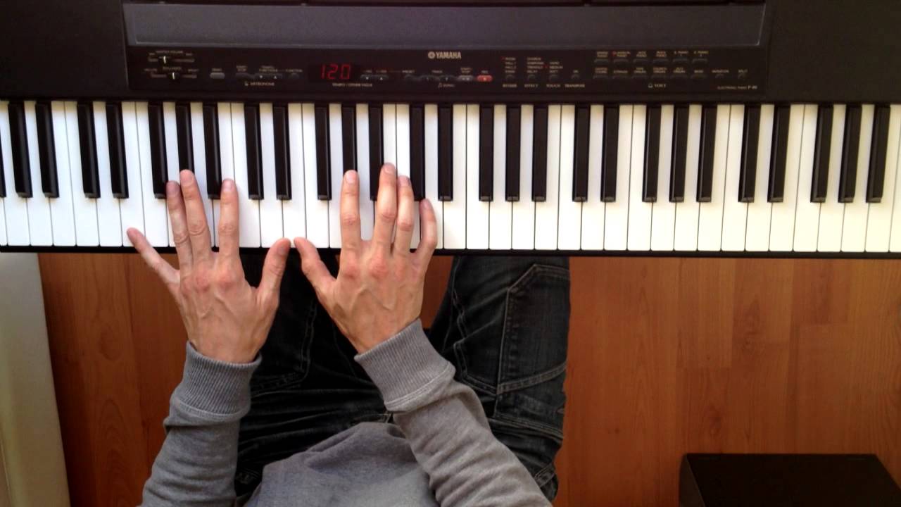 Ejercicio para piano. Arpegio de mi mayor