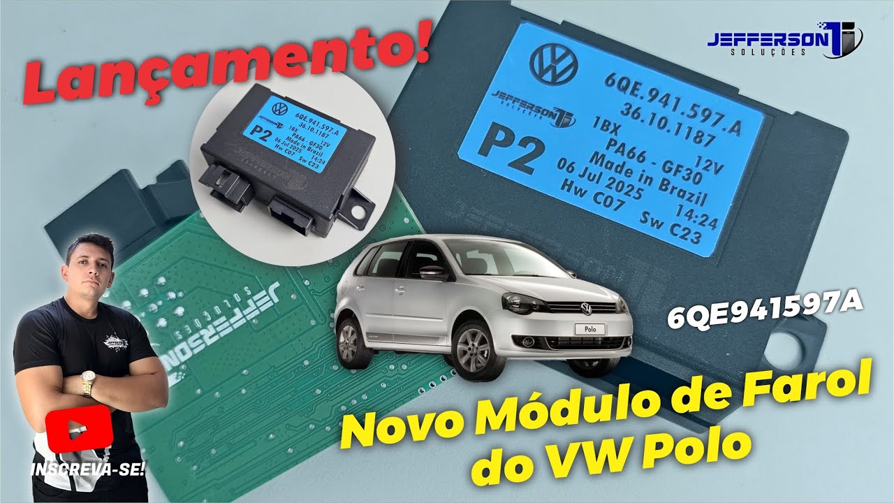 Defeito no Farol do VW Polo? Veja Nosso Modulo P2 Novo 6QE941597A #modulo #vwpolo #modulodefarol