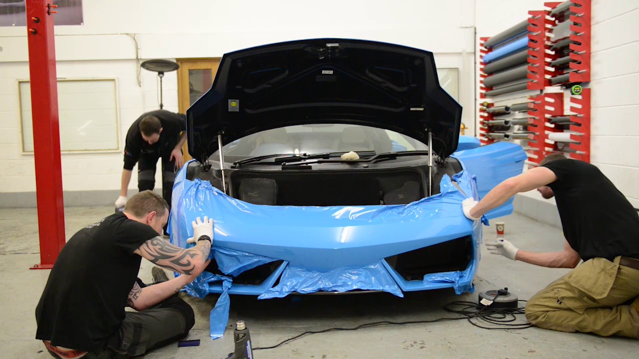 Lamborghini Gallardo full vinyl wrap in baby blue !