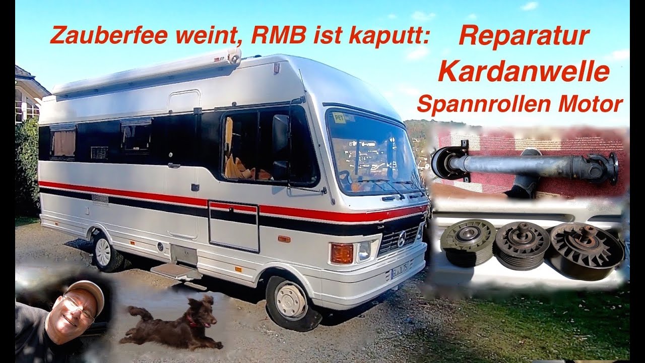 RMB Wohnmobil Mercedes 410 D T1 Reparatur Kardanwelle, Spannrollen und Keilrippenriemen