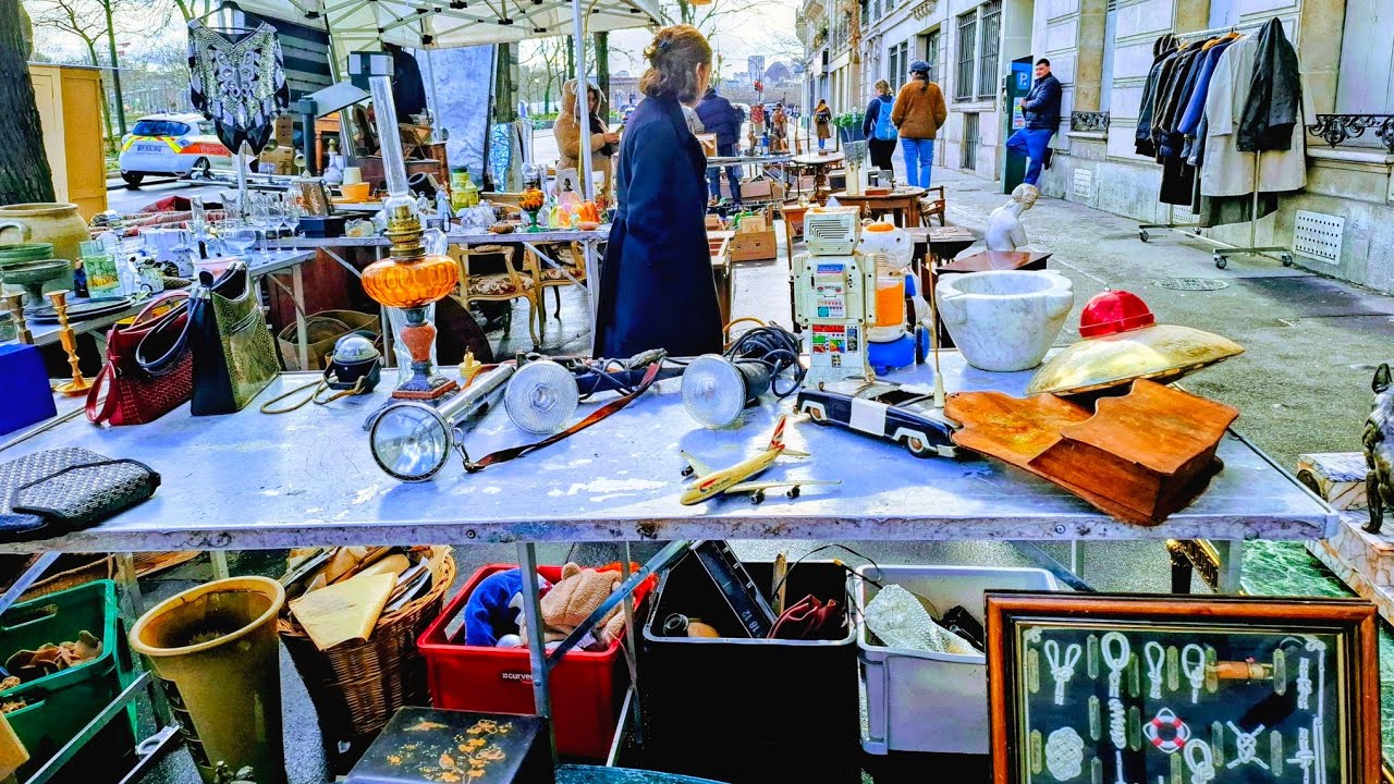 Paris France🇨🇵BROCANTE in Paris🏺FLEA MARKET🪞ANTIQUE old Things 🏺MARCHÉ aux PUCES🪑4KHDR Thrifting