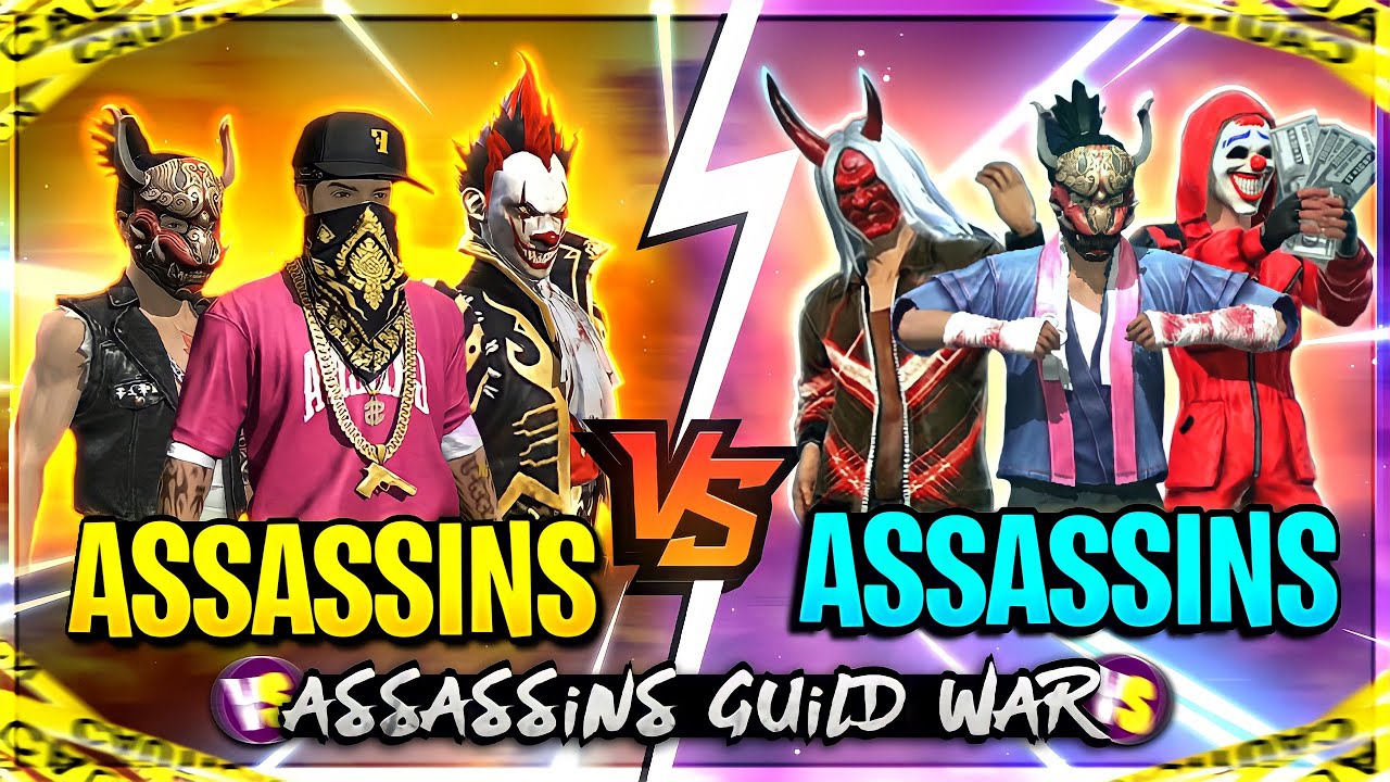 ASSASSINS VS ASSASSINS GUILD WAR || FREE FIRE LIVE || NAYAN VS HUZZAI