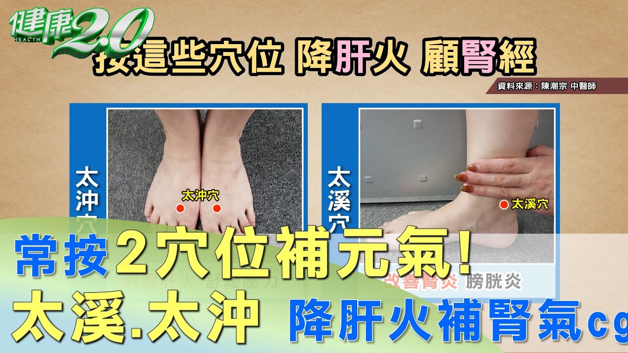 常按2穴位補元氣！ 太溪.太沖 降肝火補腎氣 健康2.0