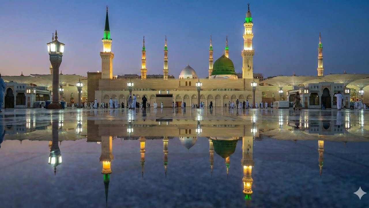 Glorious Masjid al Nabawi Night View with Gumbade Khijra & Nasheed Harmony #Islam #Medina #Mosque