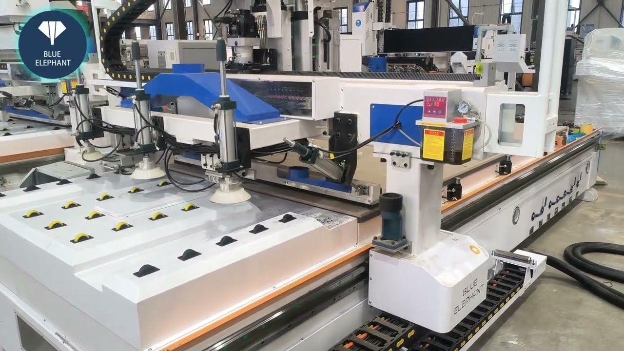 Blue Elephant ELECNC1530 ATC nesting cnc router machine make MDF cabinet door test video for USA cus