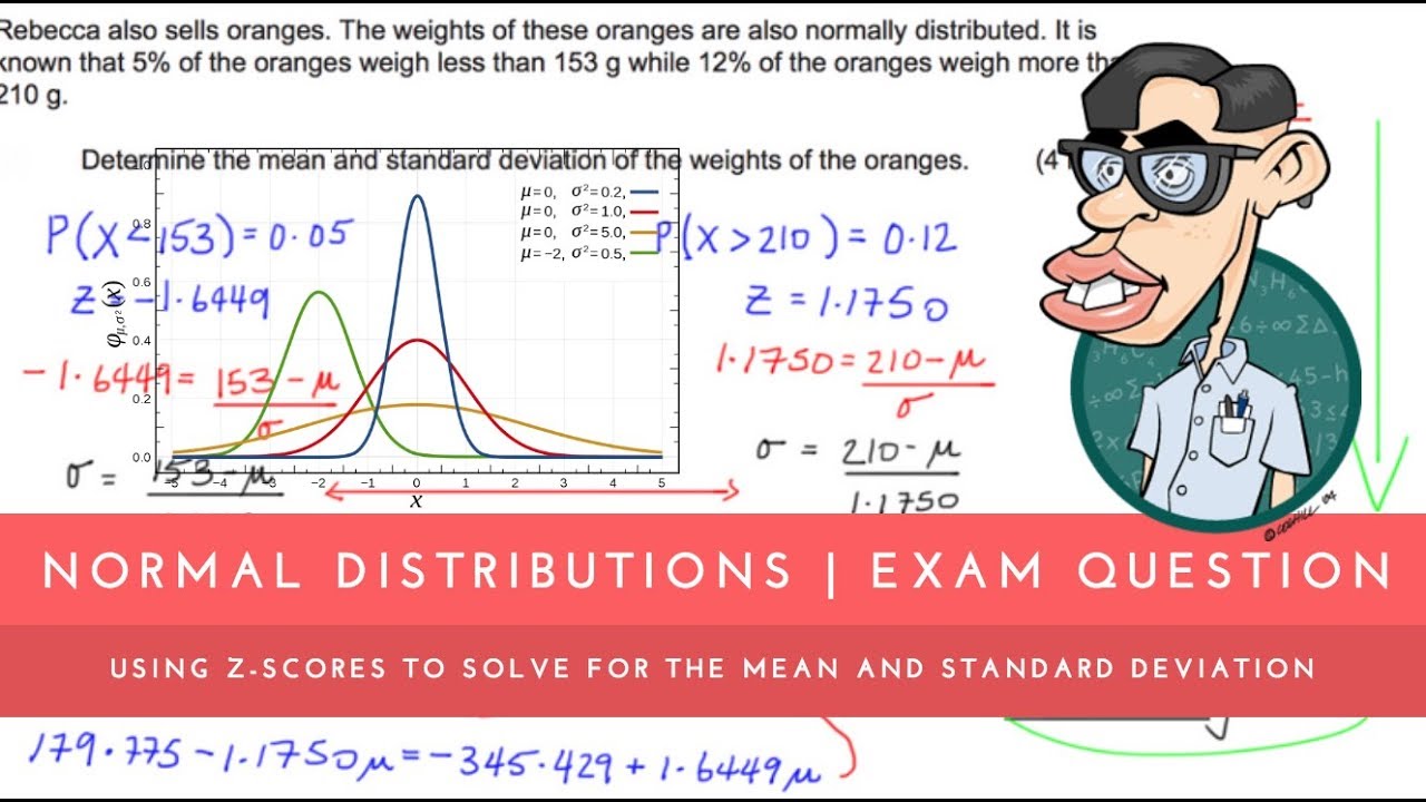 Normal Distributions - Using the z-score to solve for both the mean and standard deviation