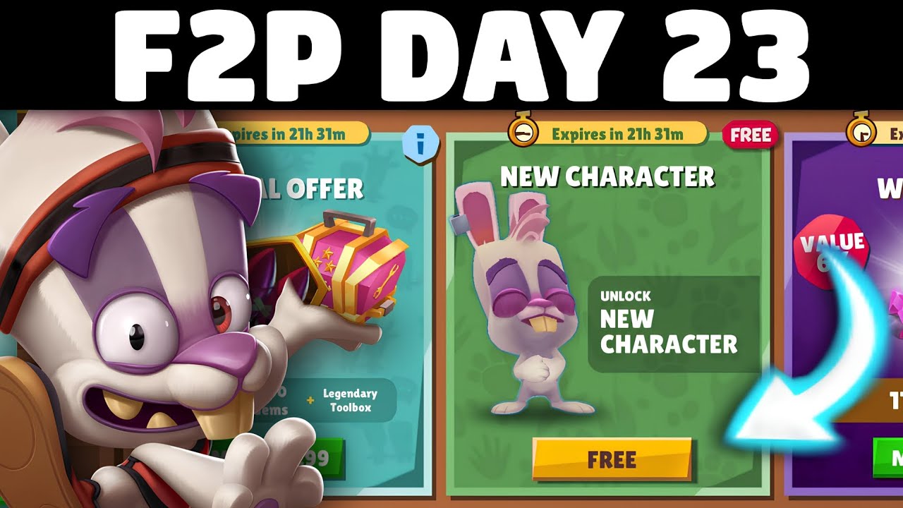 How I Got Skippy for Free on Day 23 of My 'Free to Play' Account | Zooba (F2P #10)