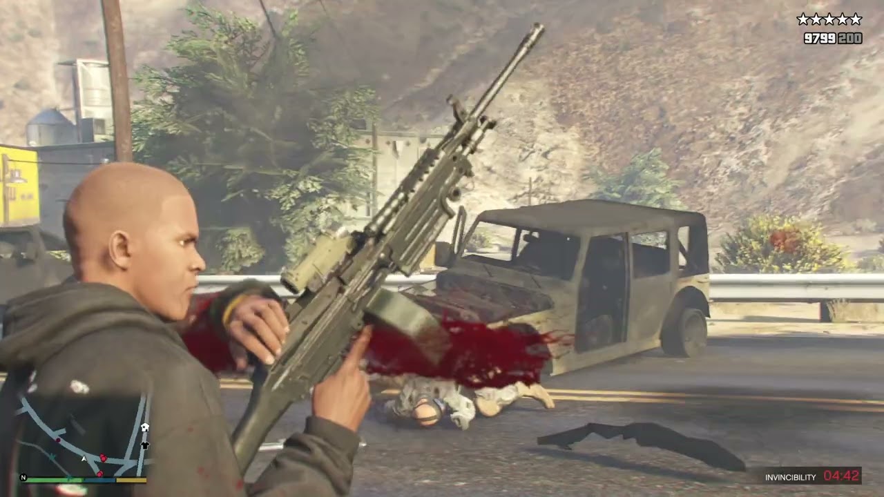 GTA V MGL 유탄발사기 M4 드럼탄창 M249 SAW 200발 파이브 세븐 권총 난동