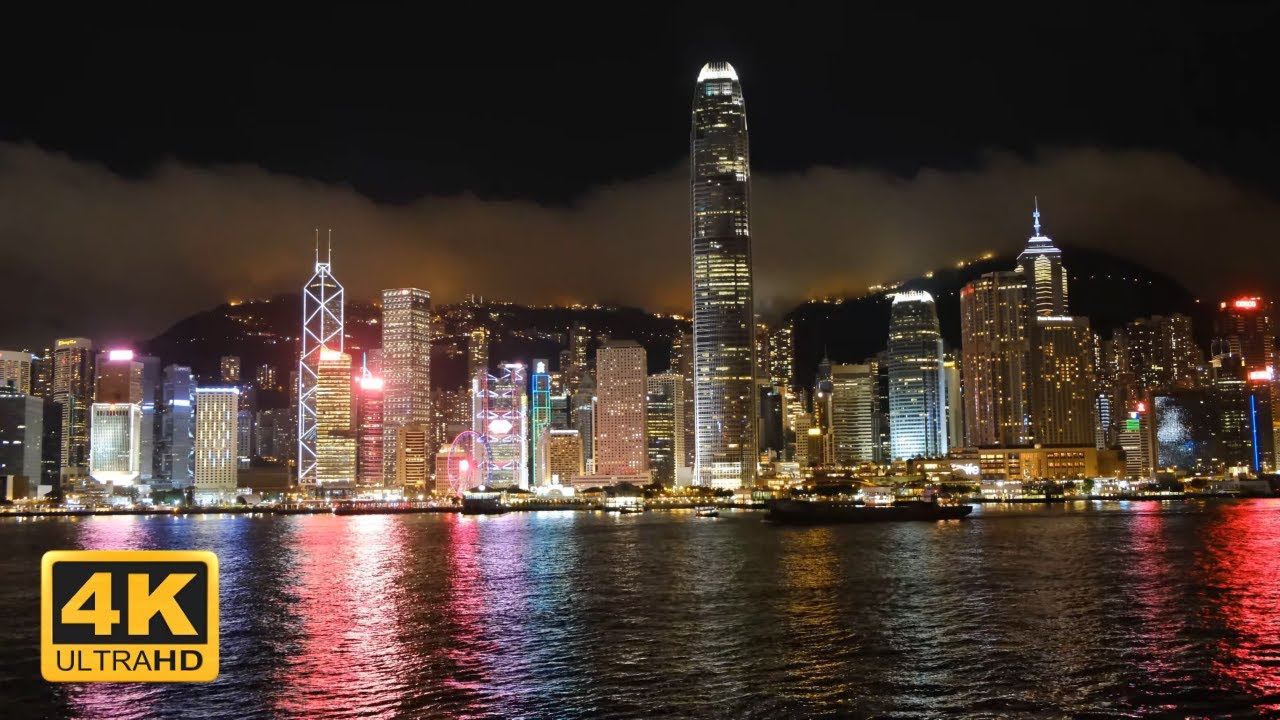 City Lights Reflecting off Water | Free Stock Footage 4K | Royalty Free [City]
