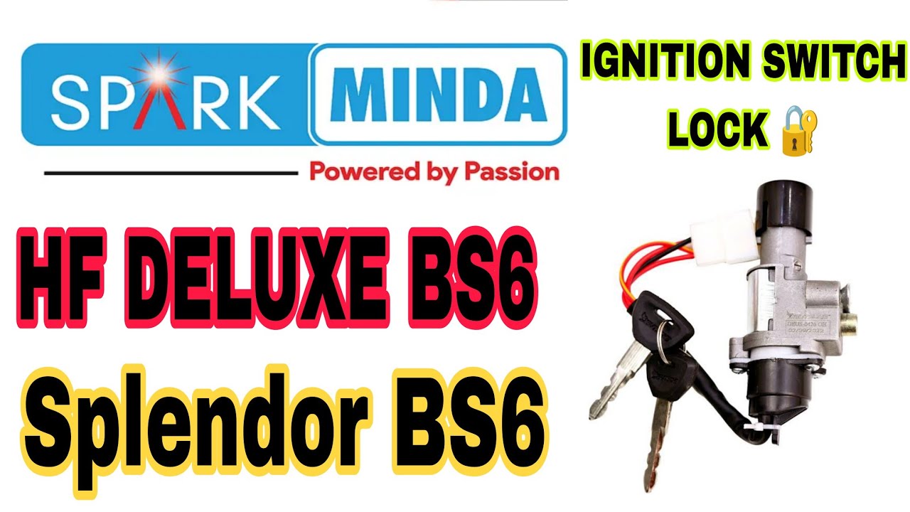 IGNITION SWITCH HF DELUX BS6 /SPLENDOR BS6 ORIGINAL SPARK MINDA CHABI SWITCH LOCK