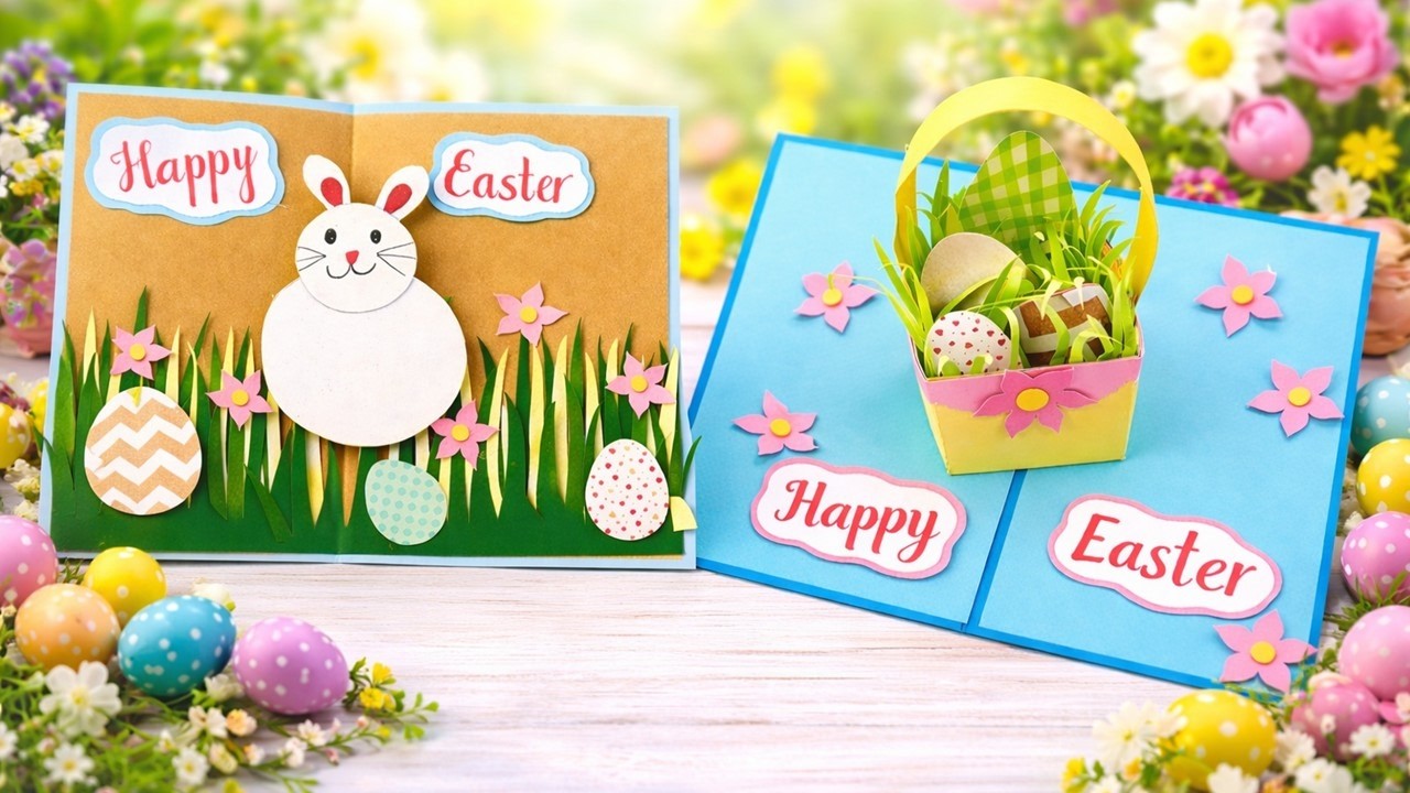 2 Easy DIY Pop Up Easter Cards 🐰 Amazing 3D Easter Pop Up Card Ideas | Handmade Easter Cards