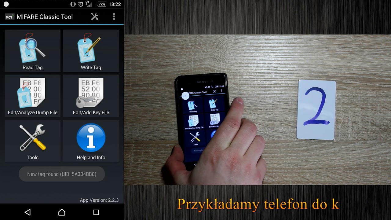 Kopiowanie klonowanie bloku 0 UID karty mifare 1k przy pomocy smarfonu z NFC oraz aplikacji MCT