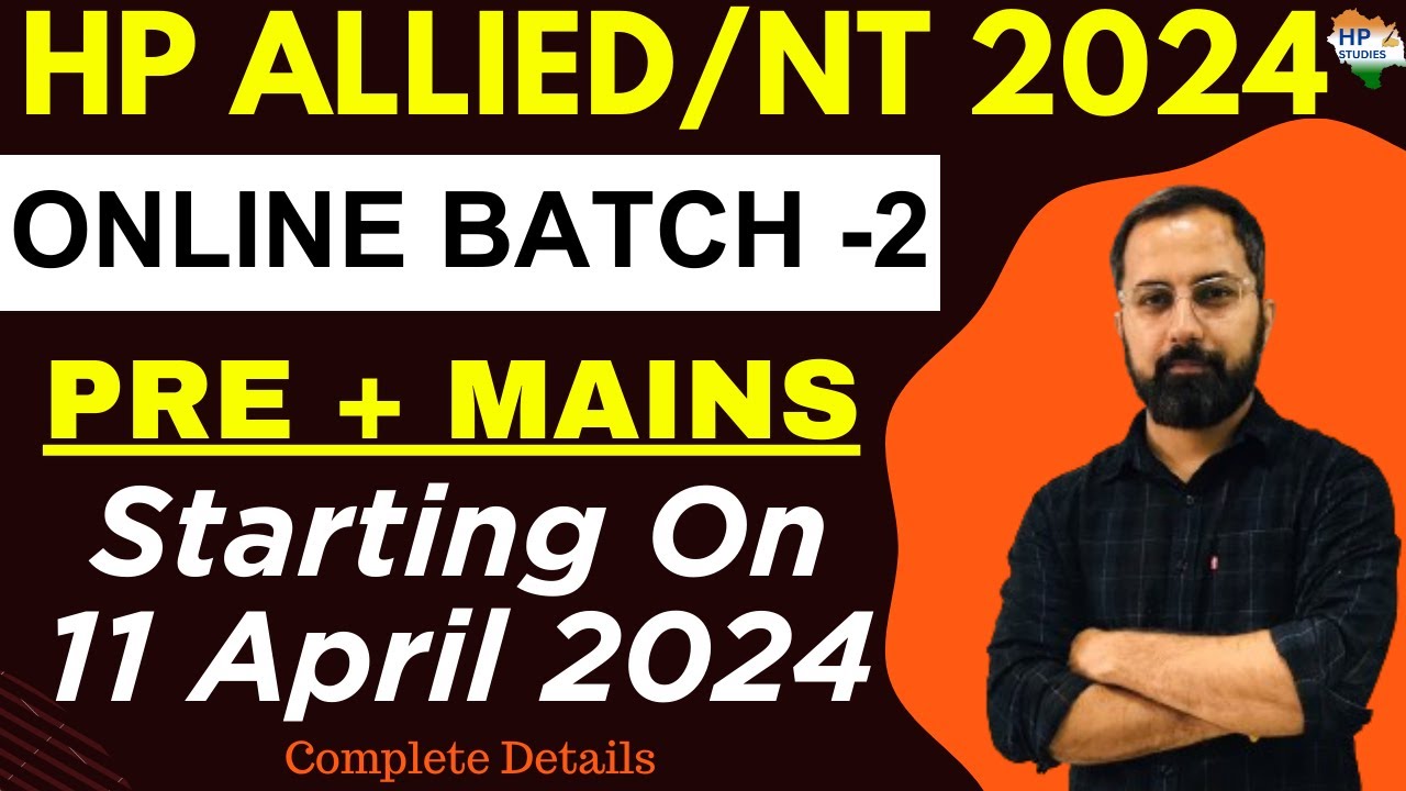 HP Allied/NT 2024 | Online Batch -2 | Starting on 11th Apr. 2024 | Pre + Main #hpallied #hppsc #hpnt
