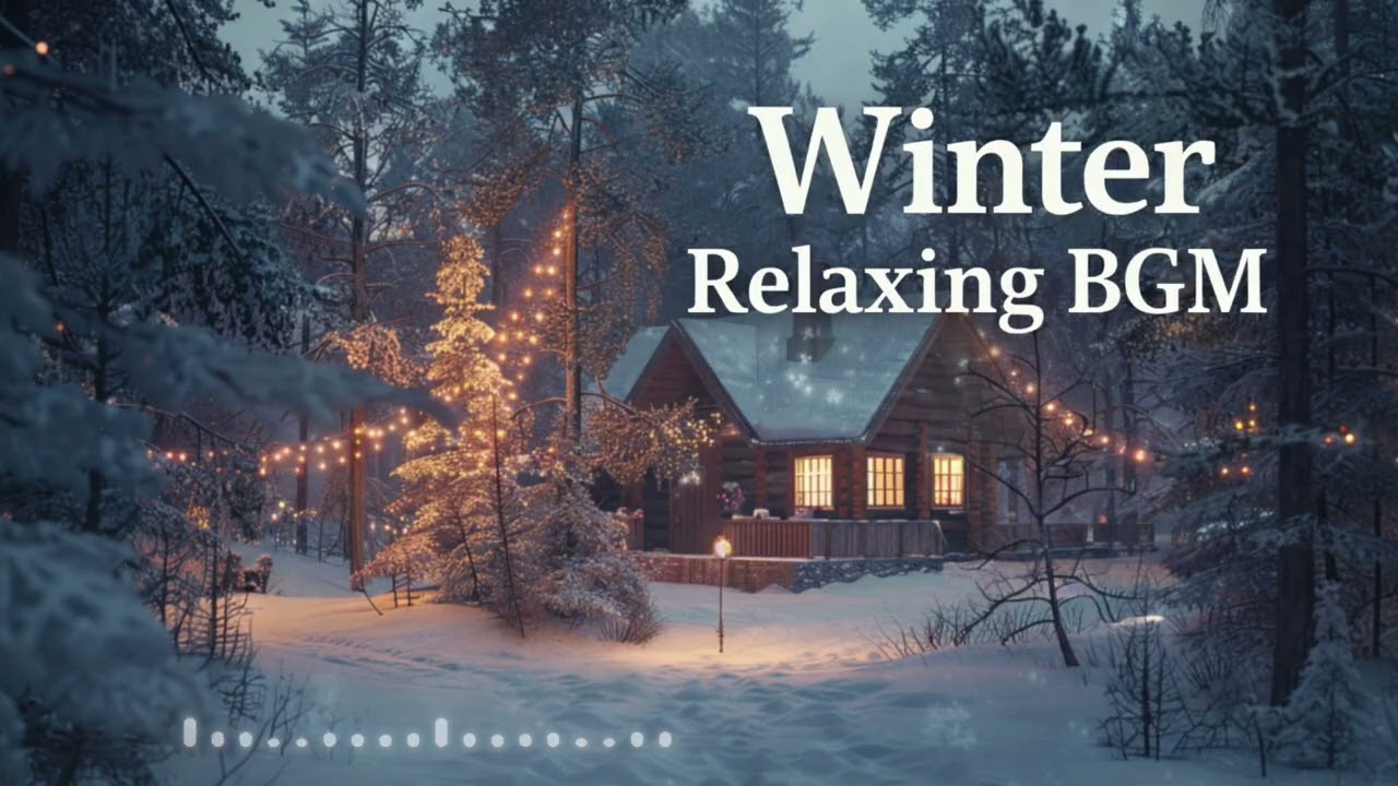 Winter Relaxing BGM | Cozy Snowy Cabin Ambience for Sleep, Study & Work