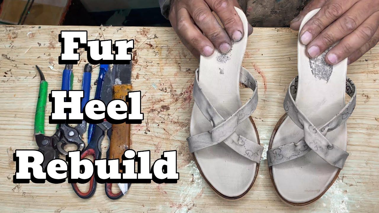 Destroyed Heels Rebuilt into Luxury Fur Heels | Heel Makeover