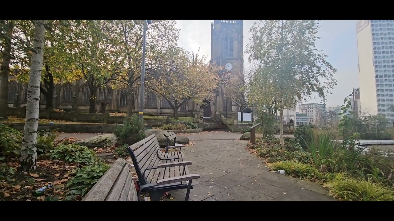 Half muffled bells ringing at Manchester Cathedral for rememerance sunday (10th November 2024)