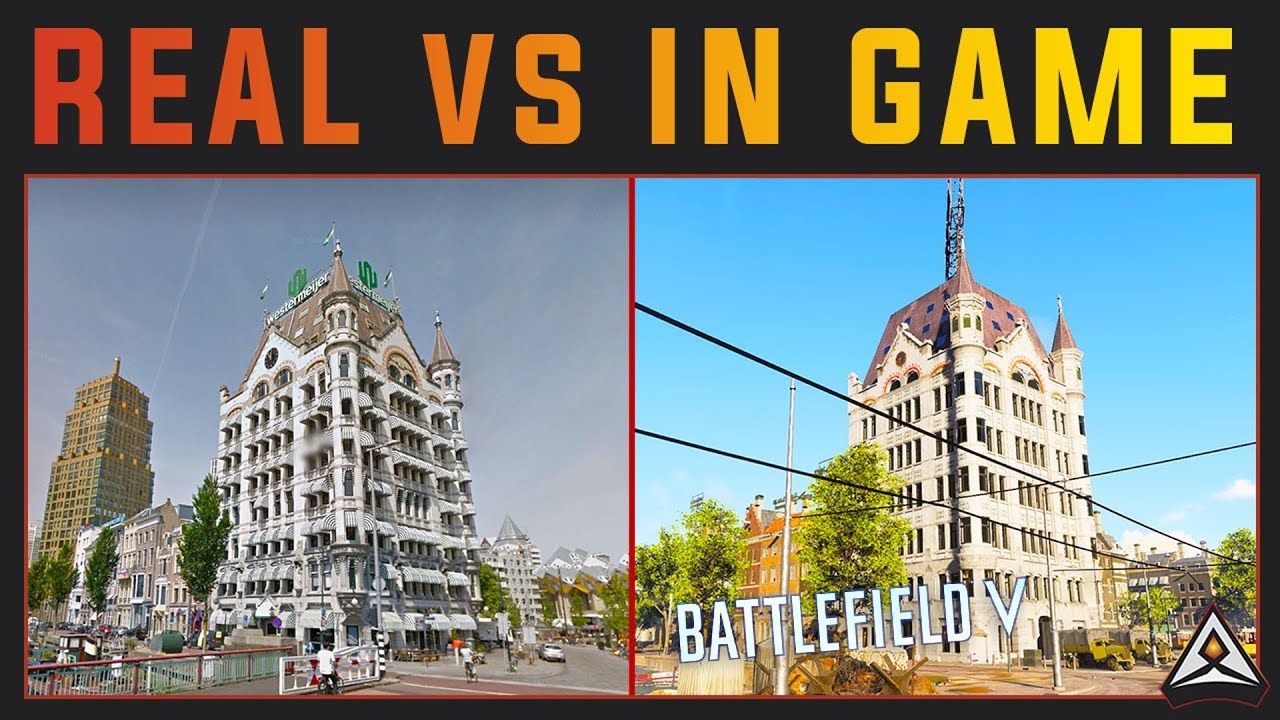Rotterdam in Real life vs Battlefield 5