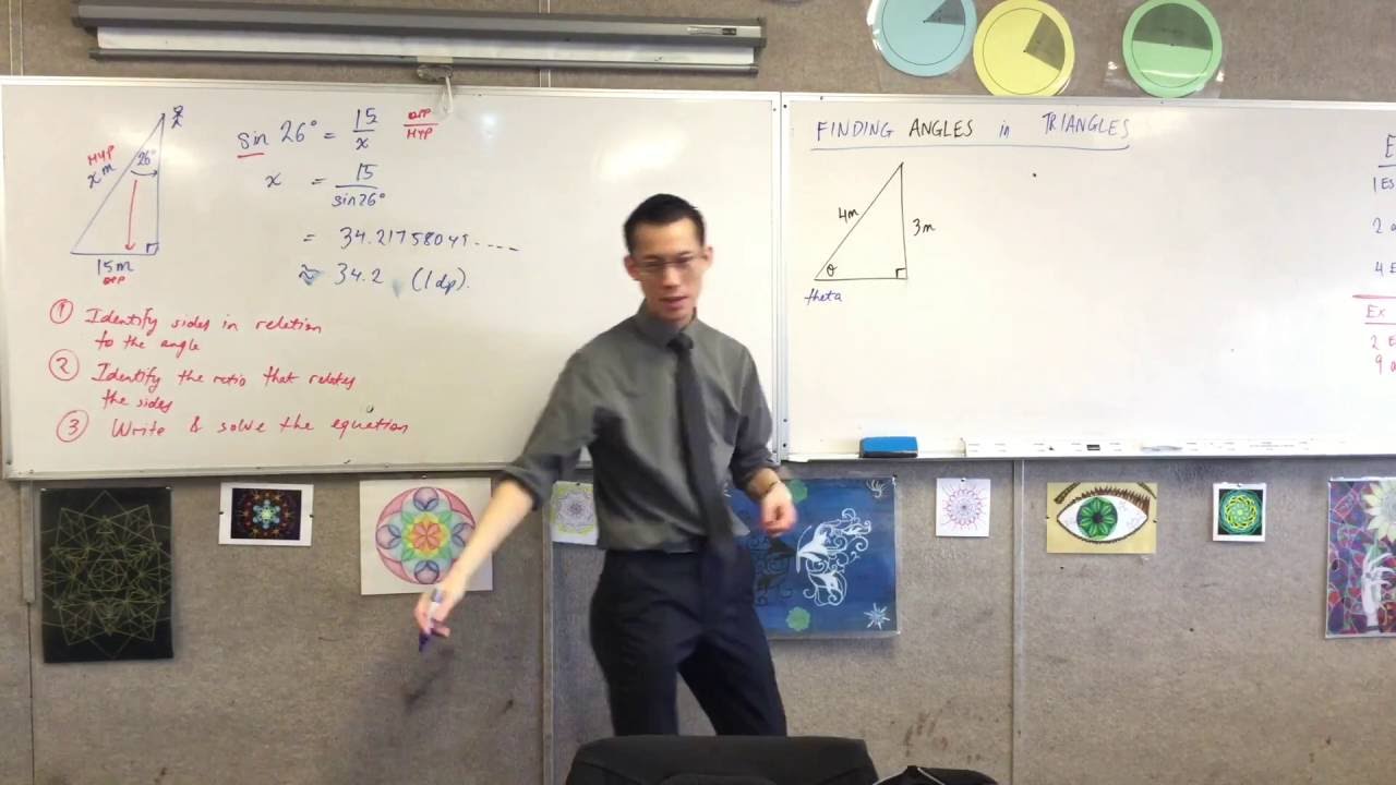 Finding Angles in Triangles (Finding an unknown angle with Trig and known ratio of sides)
