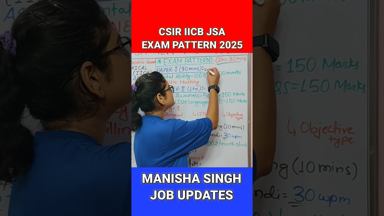 CSIR IICB JSA Exam Pattern 2025 | #exam #csir #mrani01