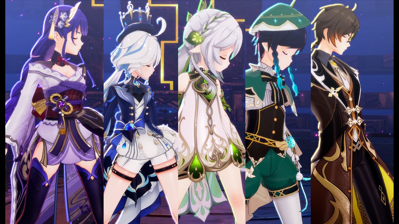 【Genshin Impact MMD／4K／60FPS】Furina × Nahida × Raiden Shogun × Zhongli × Venti【Beyond the way】
