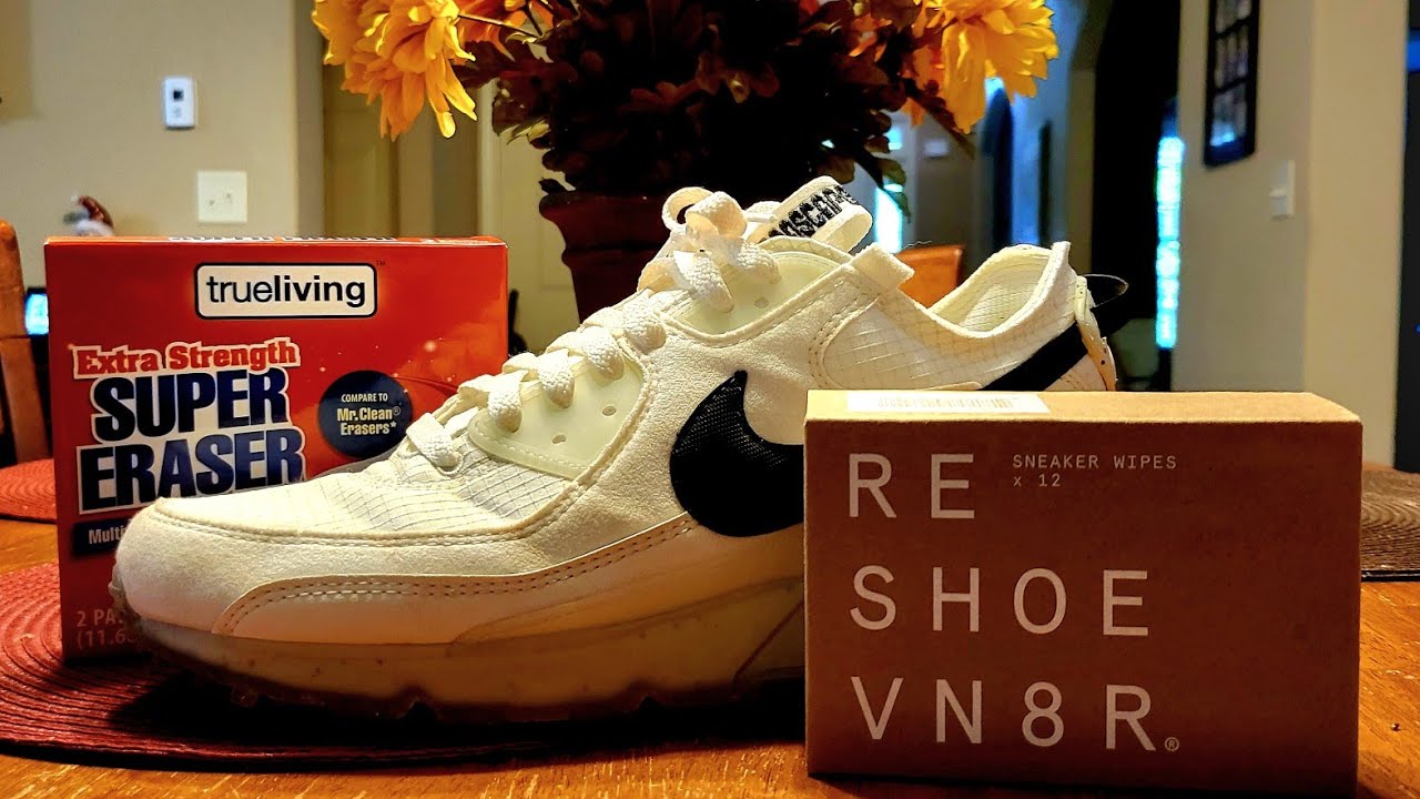 Nike Air Max 90 Terrascape Sail - Cleaning - Reshoevn8r vs Magic Eraser