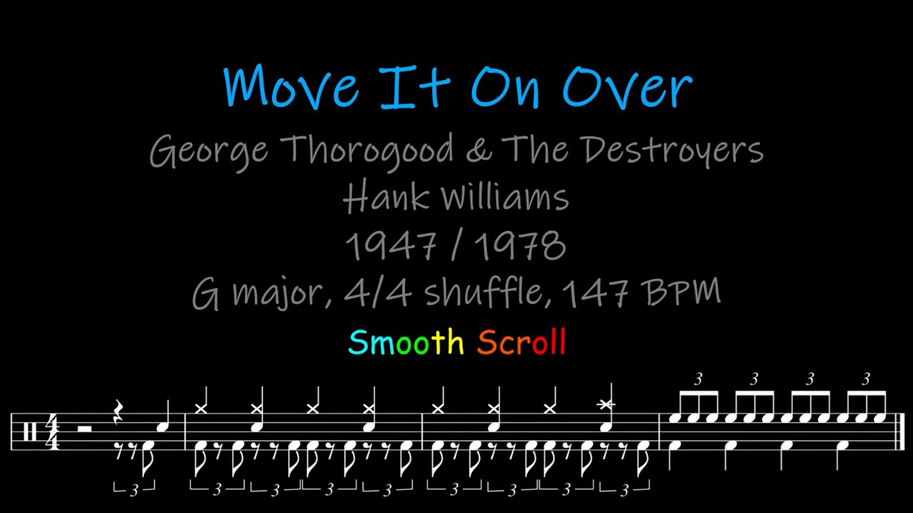 Move It On Over, Chords, Lyrics and Timing