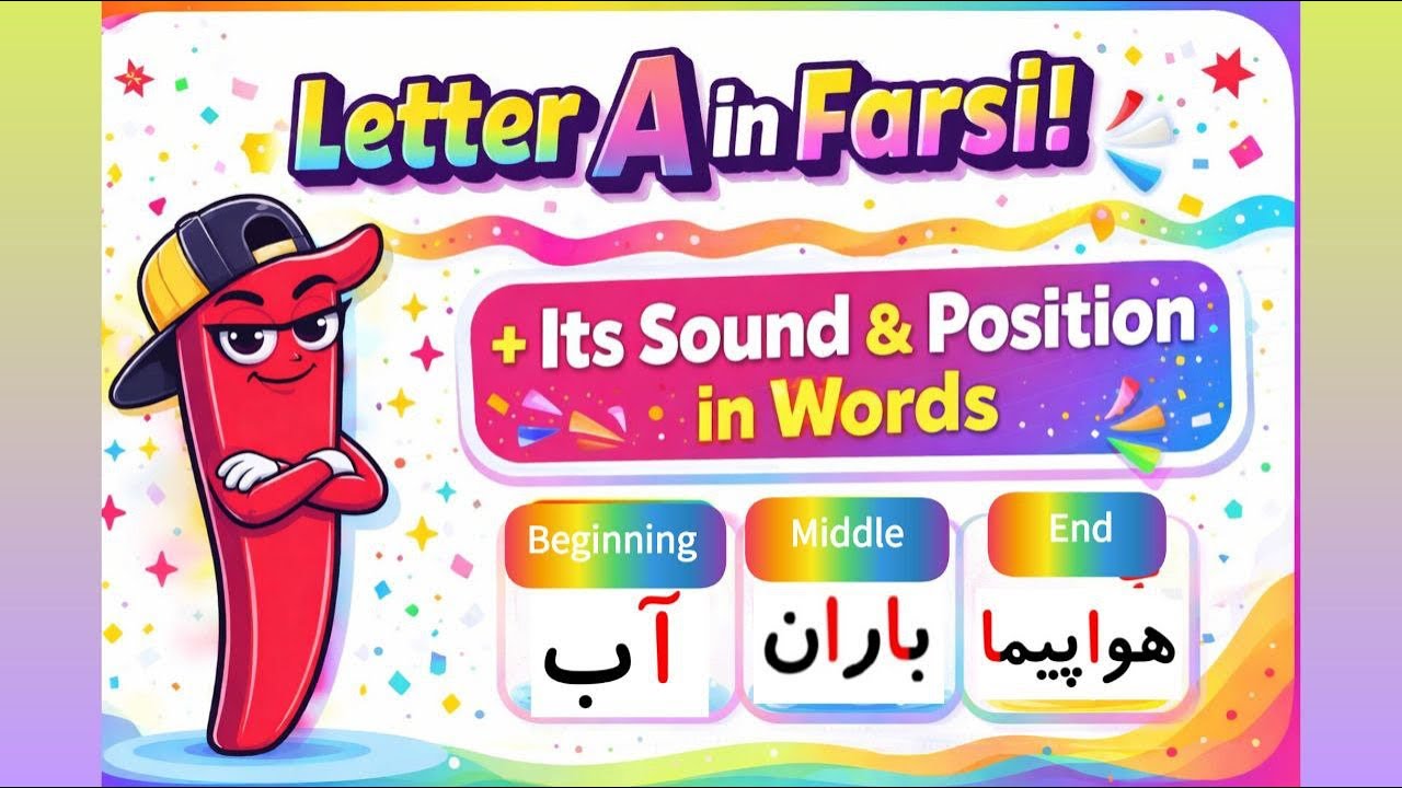 Letter A in the Persian Alphabet ( حرف آ).