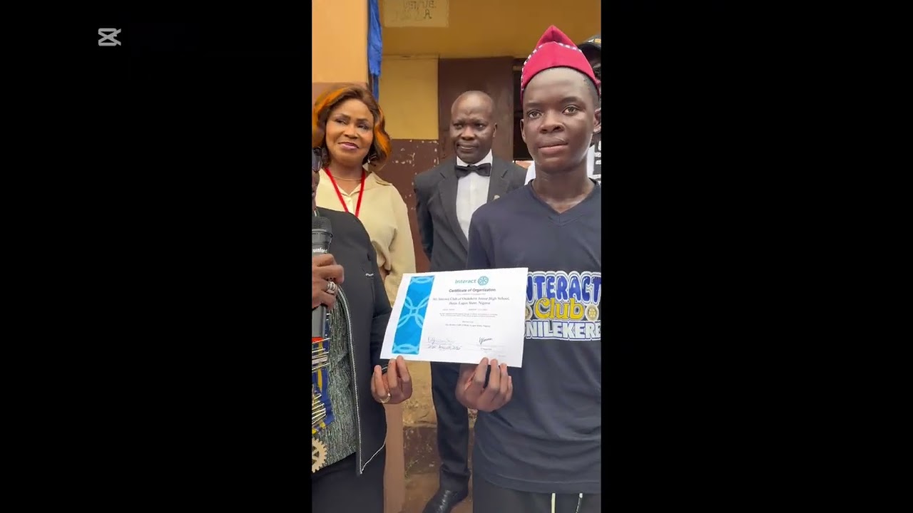Rotary Club of Ikeja presents Gifts and charters a new interact club at onilekere high school 