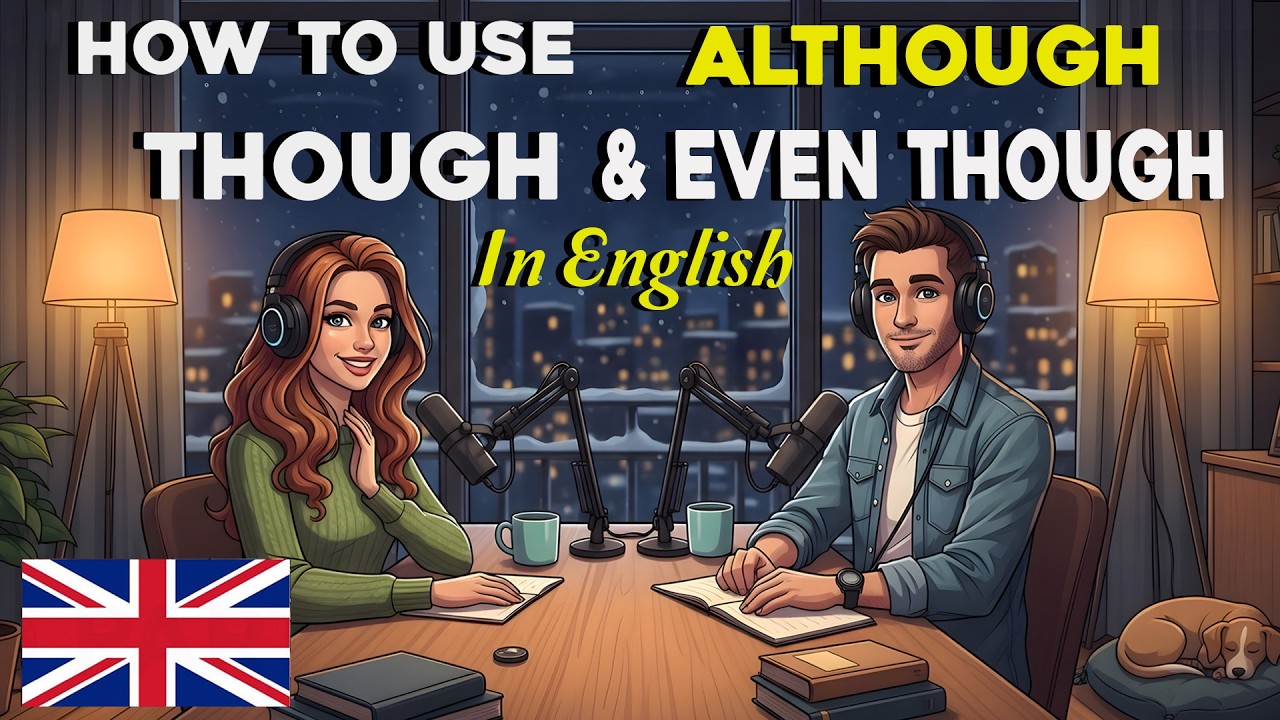 How to use Although Though & Even Though In english | Easy English Conversation Practice