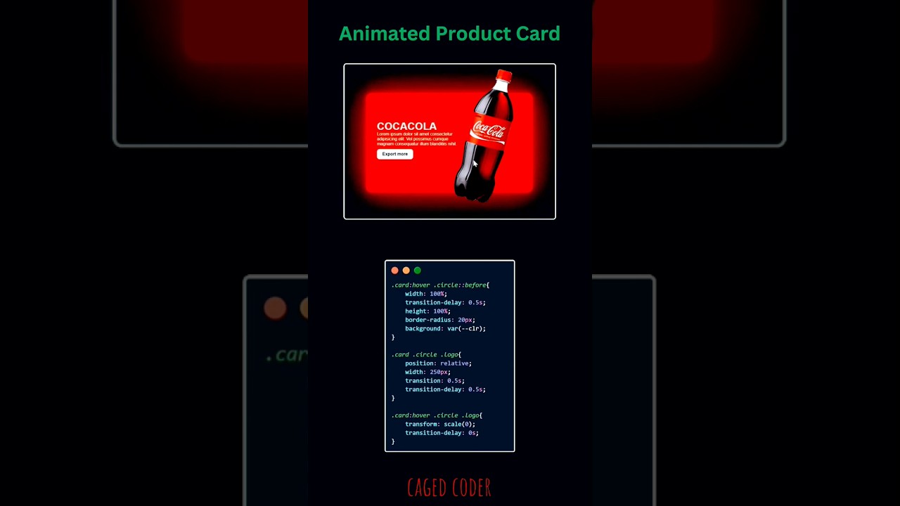 Animated product card #css #html #webdevelopment #htmlcsswebsite #webdesign