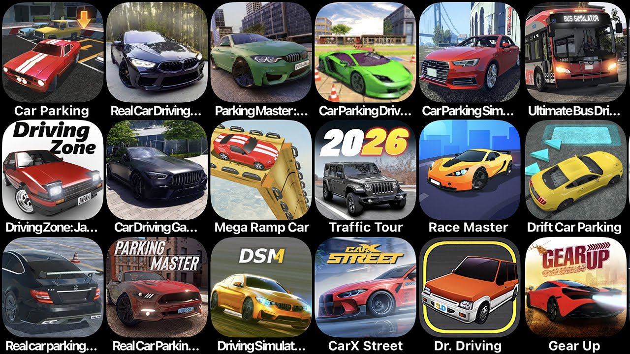 Car Parking,Mega Ramp Car,Car Parking Driving School,Dr Drriving,Gear Up,CarX Street,Race Master