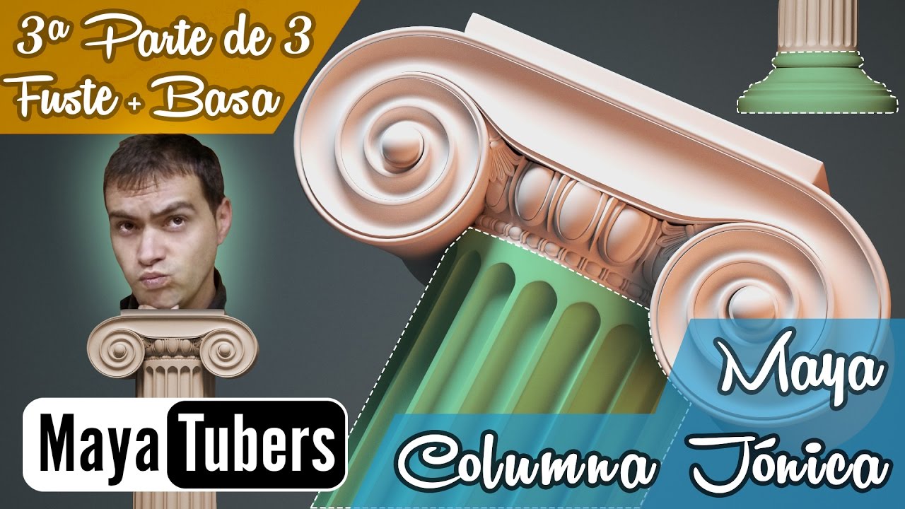 Modelar la Columna Jónica con Autodesk Maya? 03/03 Tutoriales 3D Maya Español - MayaTubers