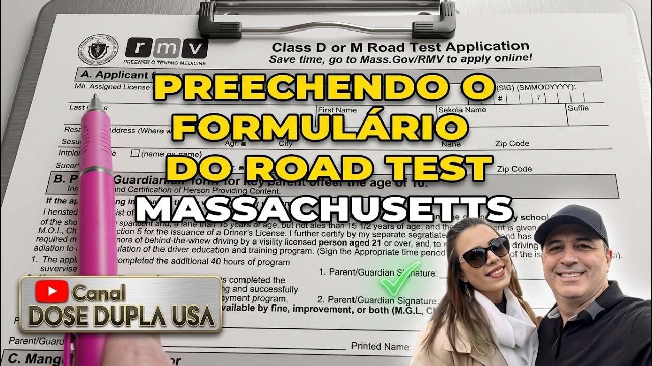 Como preecher o fomulario para o Road Test de Massachusetts
