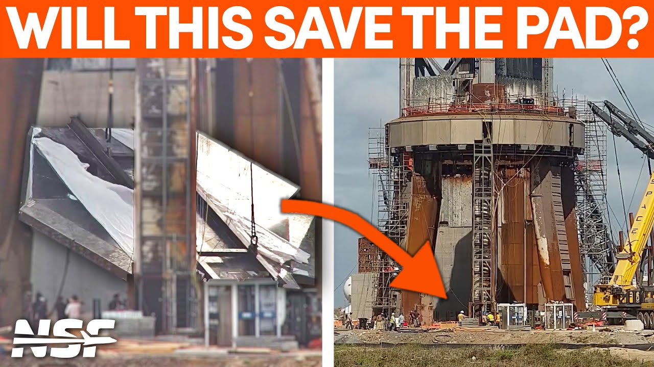 New OLM Deluge Plate Installed! | SpaceX Boca Chica