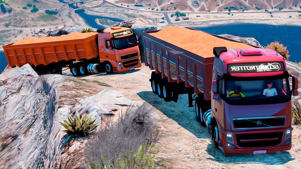 DESAFIEI MEUS AMIGOS a SUBIR uma MONTANHA de CAMINHÃO CAÇAMBA no GTA 5